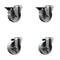 Service Caster 4'' Semi Steel Wheel Swivel Bolt Hole Caster Set with 2 Posi Lock Brakes, 4PK SCC-BH20S414-SSS-PLB-2-S-2 - alternate 1